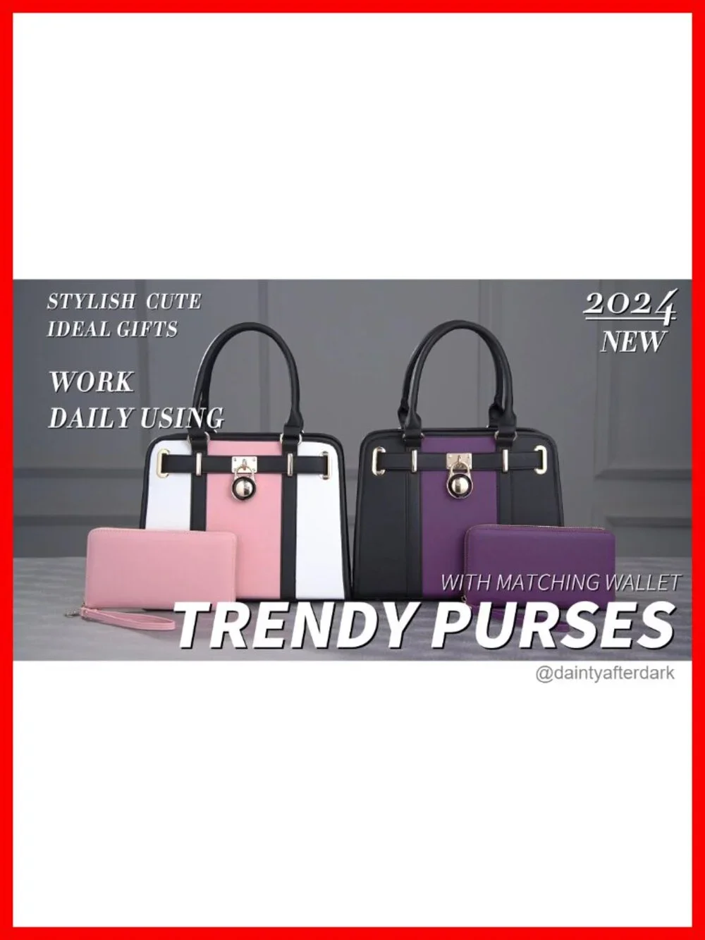 Vegan Leather Satchel Tote Handbag Set with RFID Wallet